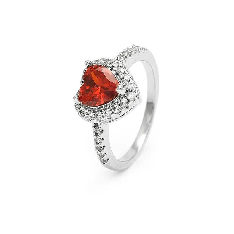 Inel clasic Ruby Cz Heart