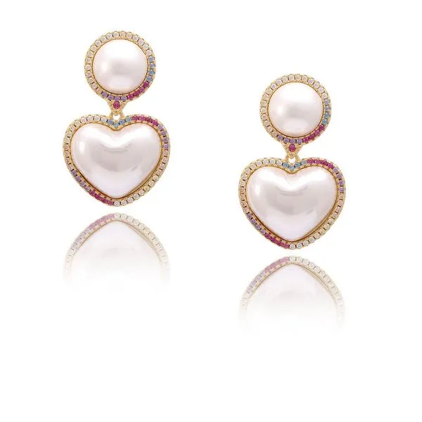 În formă de inimă Shell Pearl cercei Picătură