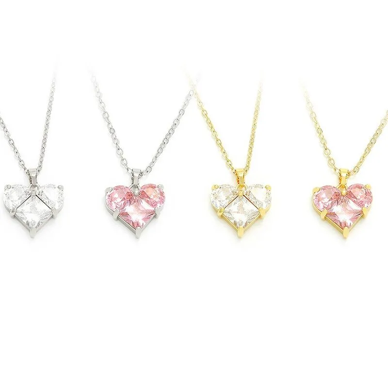 Pandantiv inimă romantică placat cu aur